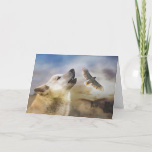 Wolf en Hawk Birthday Timeless Spirit Kaart
