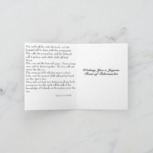 Wolf en Lam: Loofhuttenfeest Kaart (Binnen)