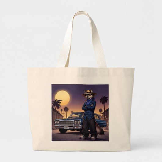 Wolf En Lowrider Grote Tote Bag (Voorkant)