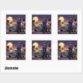 Wolf En Lowrider Vierkante Sticker (Vel)