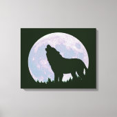 Wolf en maan canvas afdruk (Voorkant)