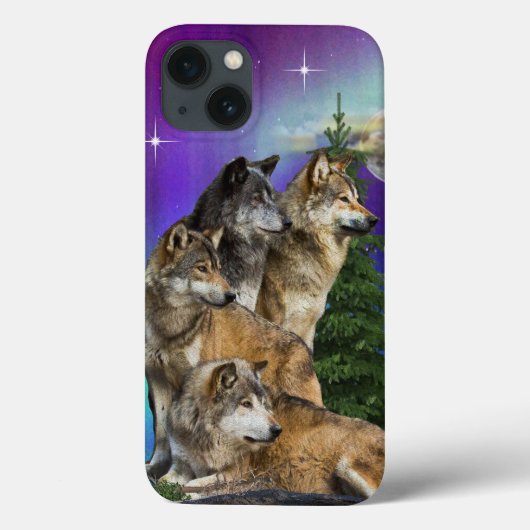 wolf en maan Case-Mate iPhone case (Achterkant)