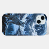 Wolf en maan Case-Mate iPhone case (Achterkant (horizontaal))