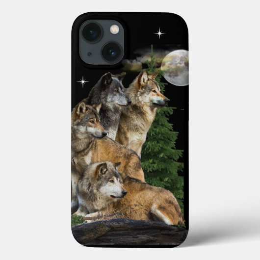 Wolf en Maan Case-Mate iPhone Case (Achterkant)