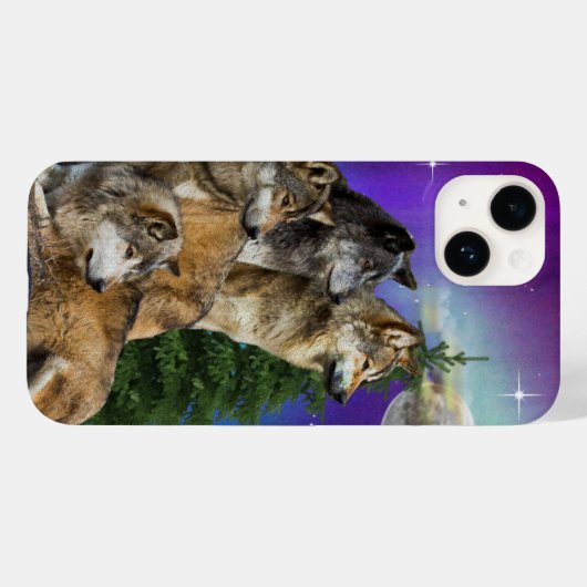 Wolf en Maan Case-Mate iPhone Case (Achterkant (horizontaal))