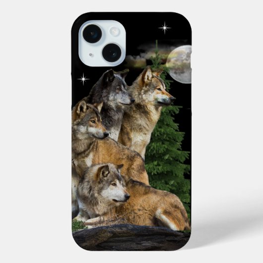 Wolf en Maan Case-Mate iPhone Case (Achterkant)