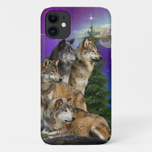 Wolf en Maan Case-Mate iPhone Case (Achterkant)