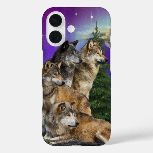 wolf en maan Case-Mate iPhone case (Achterkant)