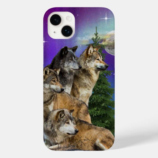 Wolf en Maan Case-Mate iPhone Case (Achterkant)