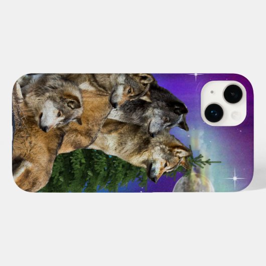 Wolf en Maan Case-Mate iPhone Case (Achterkant (horizontaal))