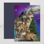 Wolf en Maan Feestdagenkaart (Voorkant / Achterkant)