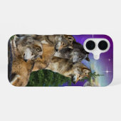 wolf en maan iPhone 16 hoesje (Achterkant horizontaal)