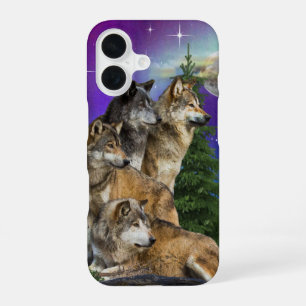 wolf en maan iPhone 16 hoesje