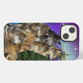 wolf en maan iPhone hoesje (Achterkant horizontaal)