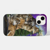 Wolf en Maan iPhone Hoesje (Achterkant horizontaal)
