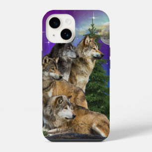 Wolf en Maan iPhone 14 Hoesje
