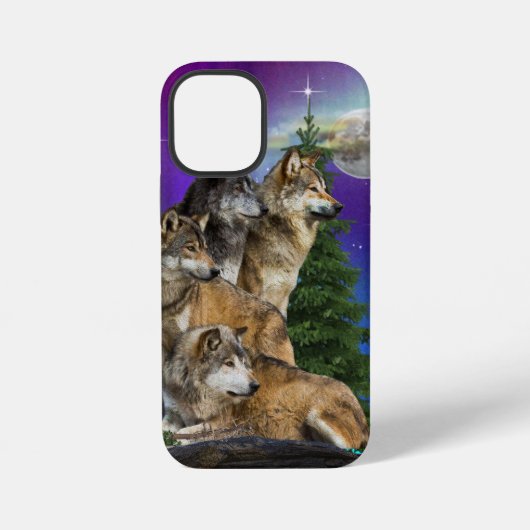 Wolf en Maan iPhone Hoesje (Achterkant)