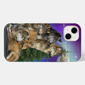 Wolf en Maan iPhone Hoesje (Achterkant horizontaal)