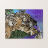 wolf en Maan Legpuzzel (Horizontaal)