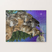 wolf en Maan Legpuzzel (Horizontaal)