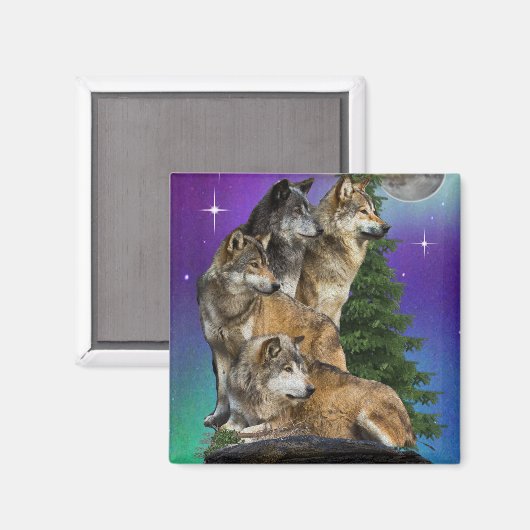 wolf en Maan Magneet (Voorkant / Achterkant)
