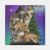 wolf en Maan Magneet (Voorkant)