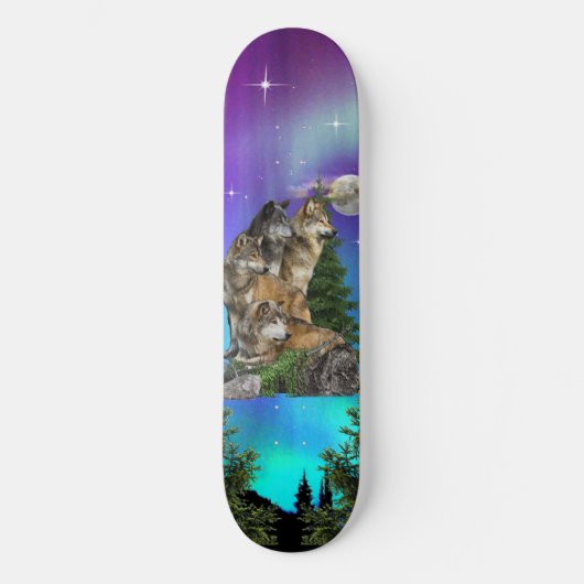 Wolf en Maan Persoonlijk Skateboard (Voorkant)
