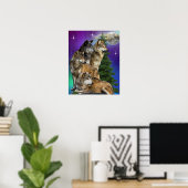 Wolf en maan poster (Thuiskantoor)