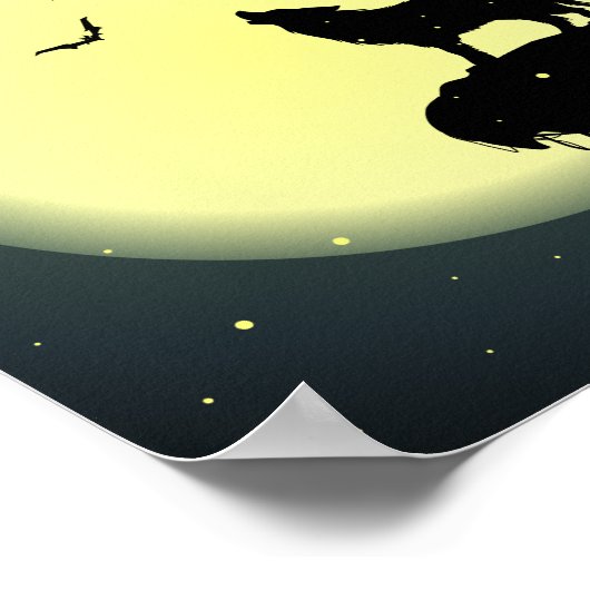 wolf en maan poster (Hoek)