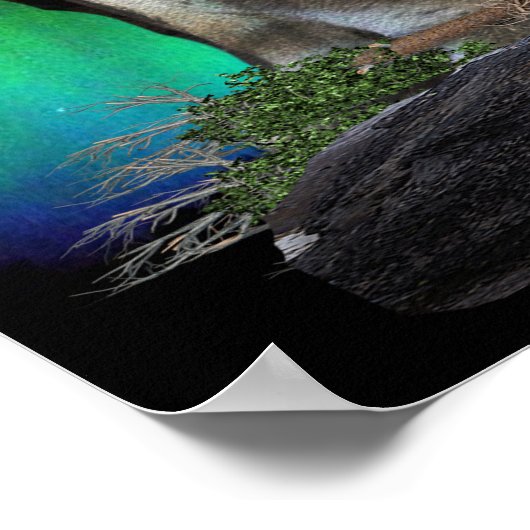 wolf en maan poster (Hoek)