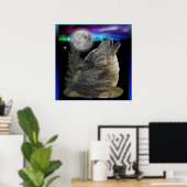 wolf en Maan Poster (Thuiskantoor)
