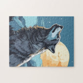 Wolf en Maan Puzzel (Horizontaal)