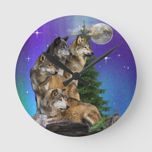 Wolf en Maan Ronde Klok (Voorkant)