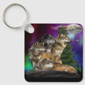 Wolf en Maan Sleutelhanger (Voorkant)