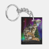 Wolf en Maan Sleutelhanger (Voorkant Links)