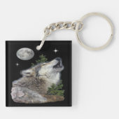 Wolf en Maan Sleutelhanger (Achterkant)