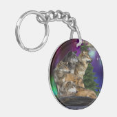 Wolf en Maan Sleutelhanger (Voorkant Links)