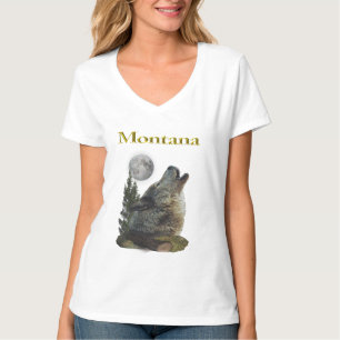 wolf en maan t-shirt