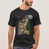wolf en maan t-shirt (Voorkant)