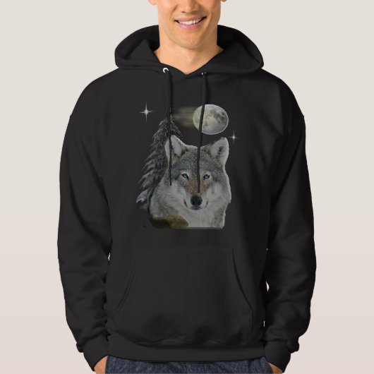 wolf en maan T-Shirt (Voorkant)