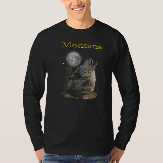 wolf en maan t-shirt (Voorkant)