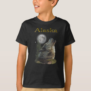 wolf en maan t-shirt