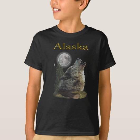 wolf en maan t-shirt (Voorkant)