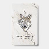 Wolf en marmeren steen badge (Achterkant)