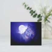 Wolf en Moon Briefkaart (Staand voorkant)