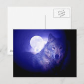 Wolf en Moon Briefkaart (Voorkant / Achterkant)