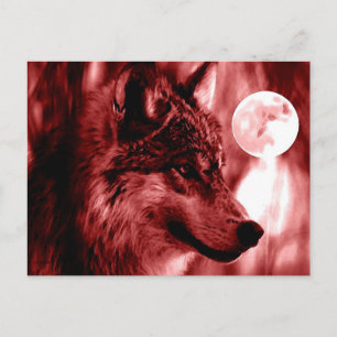 Wolf en Moon Briefkaart