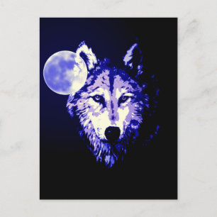 Wolf en Moon Briefkaart