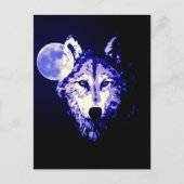Wolf en Moon Briefkaart (Voorkant)