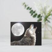 Wolf en Moon Briefkaart (Staand voorkant)